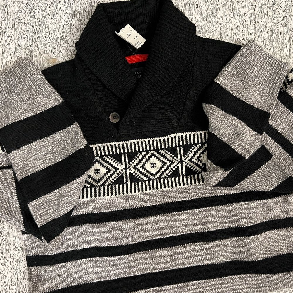 Rumor's Men's Cowl Neck Fair Isle Style Sweater, Size Small, NWT